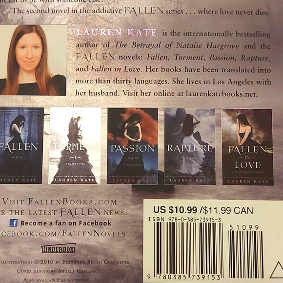 Fallen, Torment & Rapture Novel by Lauren Kate from the Fallen Series - Picture 14 of 14